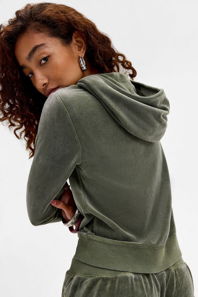 Juicy Couture UO Exclusive Washed Velour Crop Hoodie #3