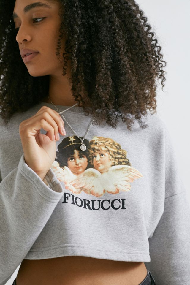 Fiorucci Vintage Angles Grey Cropped Crew Neck Sweatshirt #3