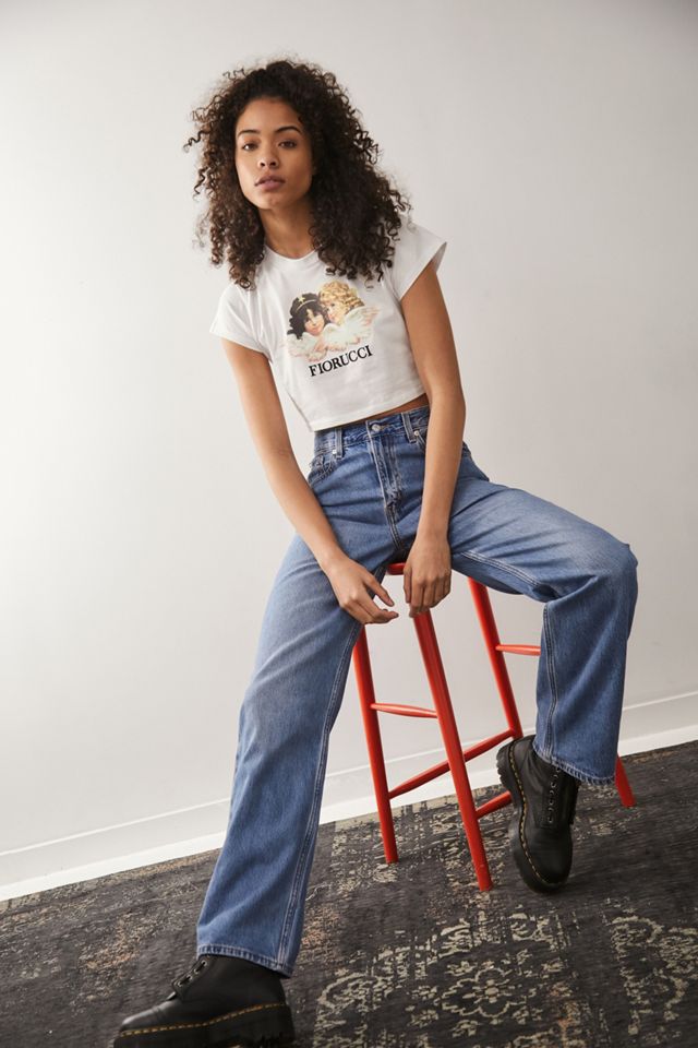 Fiorucci White Angels Crop Camiseta #2
