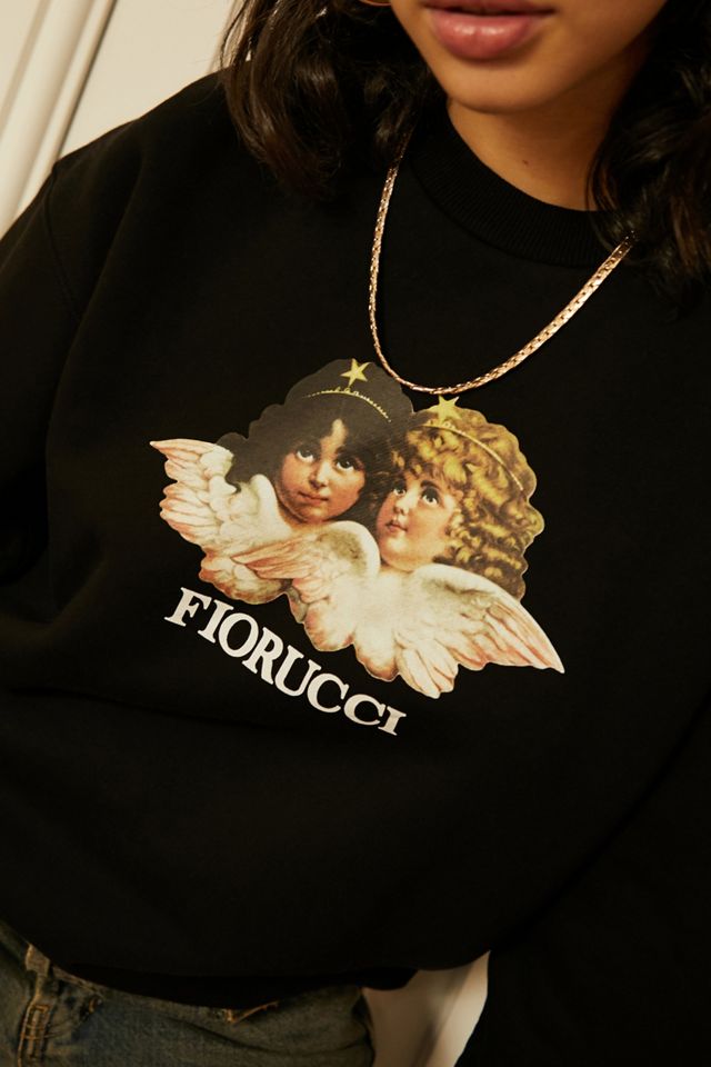 Fiorucci Vintage Angels Felpa Girocollo Nero Urban Outfitters IT