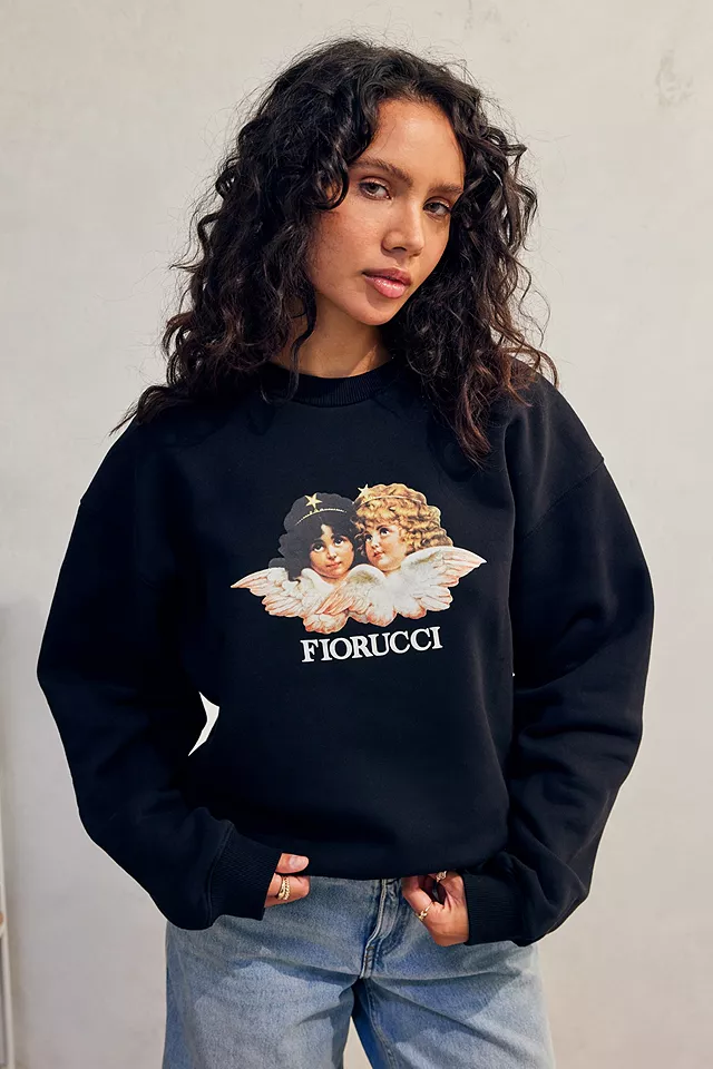 urbanoutfitters.com | Fiorucci – Sweatshirt mit Vintage-Engeln und Folienlogo in Schwarz