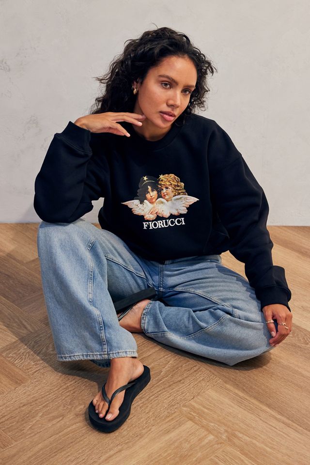 Fiorucci Felpa nera vintage Angels Foil Logo Urban Outfitters IT
