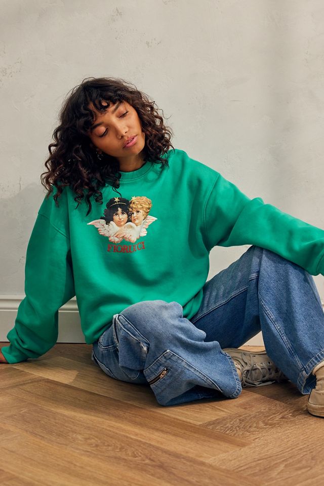 Fiorucci - Sweatshirt avec anges vintage vert #3