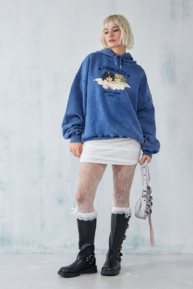 Fiorucci – Hoodie „Safety Angels" aus gewaschenem Blau #1