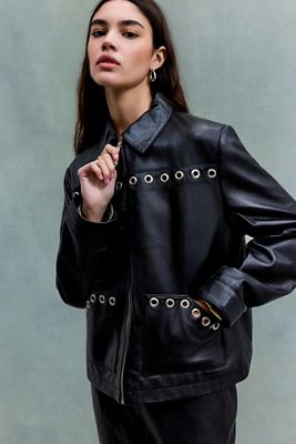 Giacca in Pelle Traforata Brianna Hosbjerg