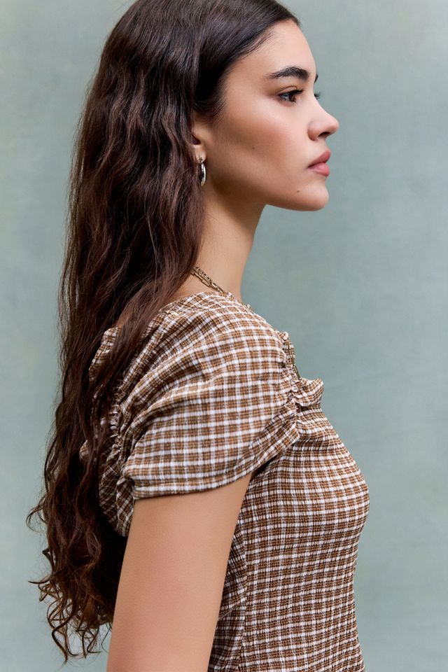 Hosbjerg Clara Check Ruched Top #4