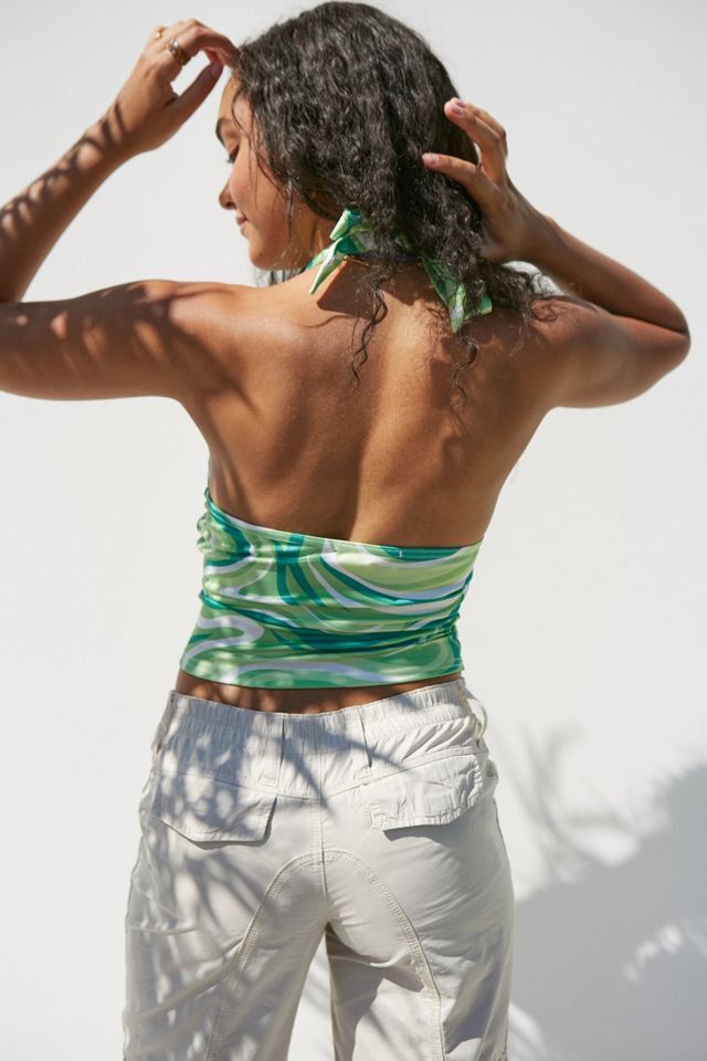 Without You Green Swirl O-Ring Halter Top #1