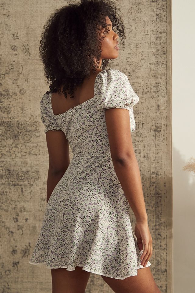 Kiss The Sky - Robe courte à imprimé marguerites Electric blanche  #1