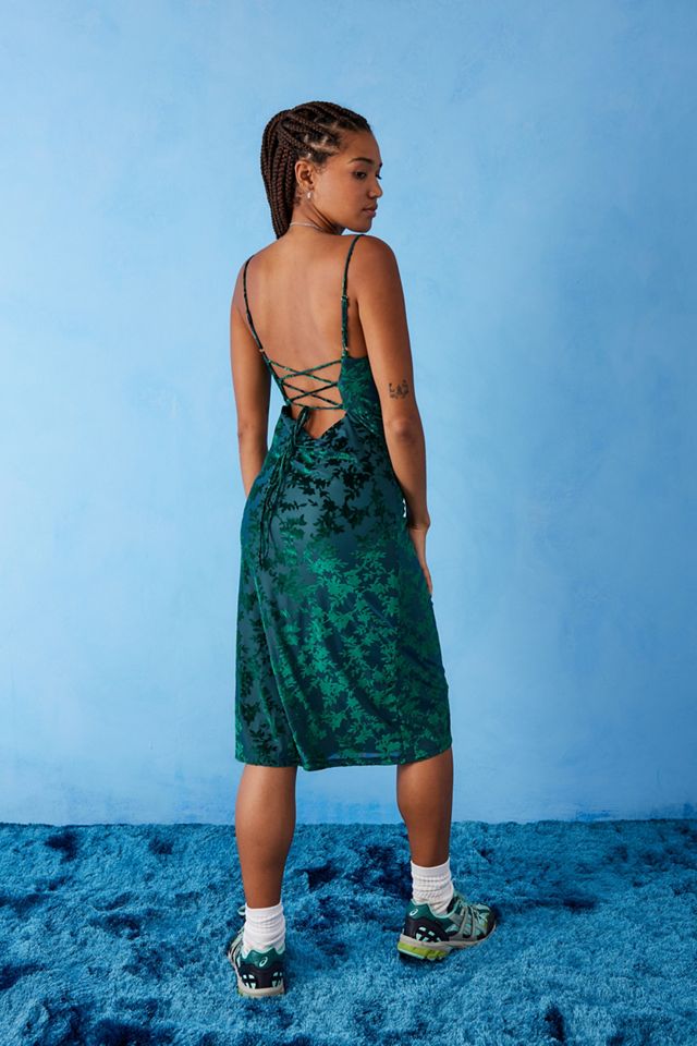 Kiss The Sky Green Devore Adora Midi Dress #3