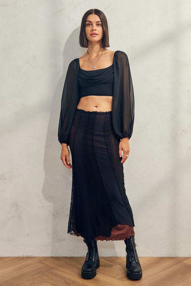 Triangolo amoroso Nero Forever Cowl Crop Top  #1