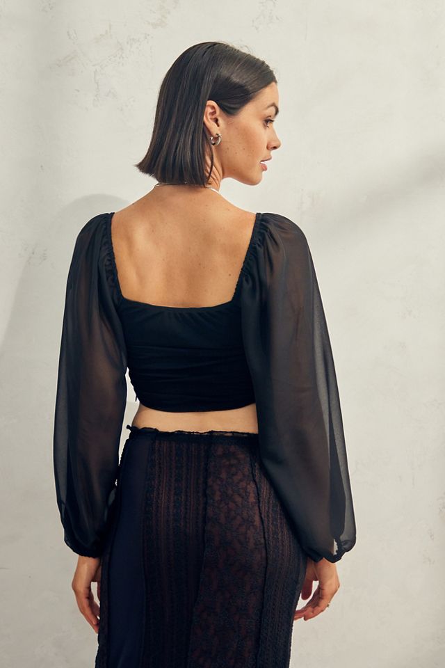 Triangolo amoroso Nero Forever Cowl Crop Top  #3