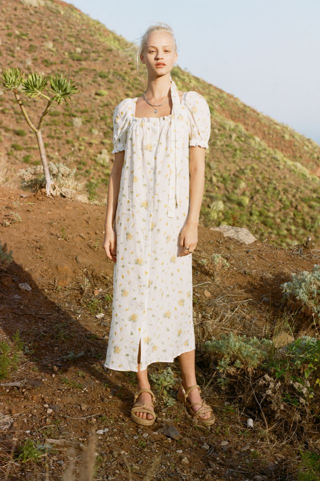 Sleeper Bridgette Linen Midi Dress | Urban Outfitters UK
