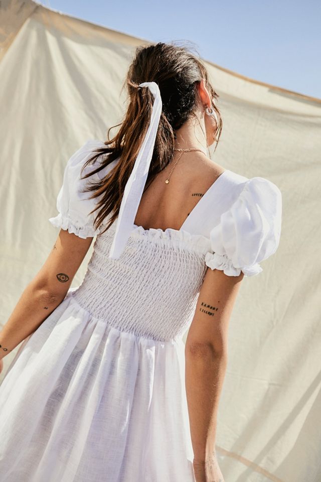 Sleeper White Belle Linen Dress #1