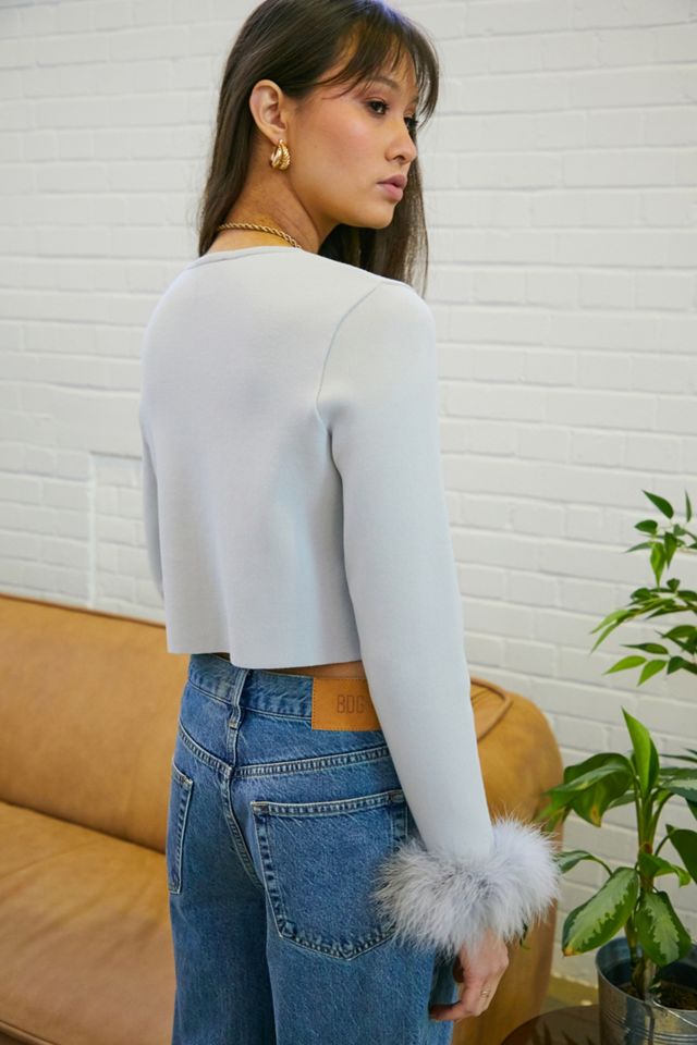 Sleeper Grey Knit Fluffy Cardigan #1