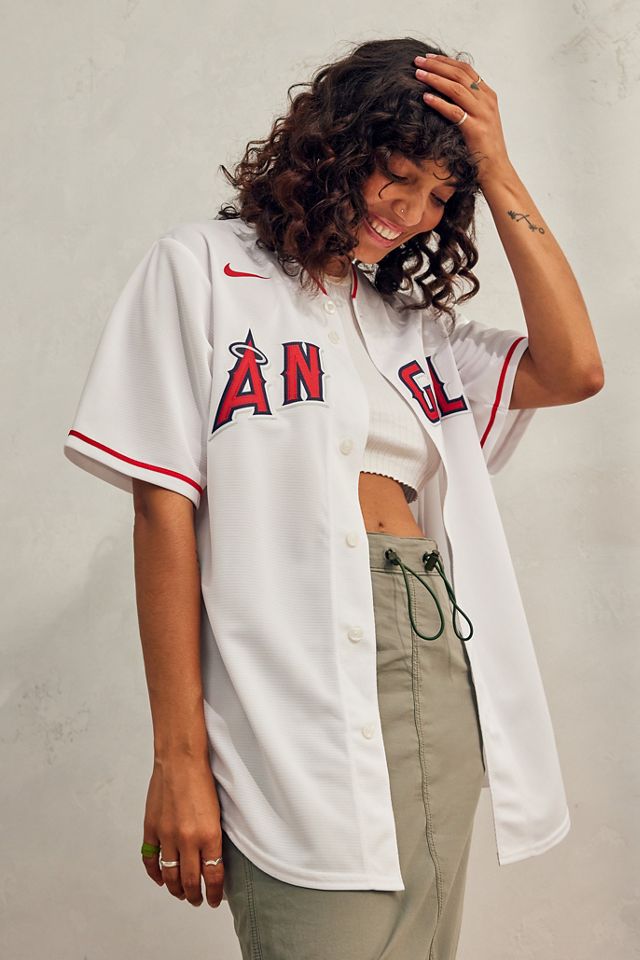 Nike White LA Angels Baseball Shirt Urban Outfitters UK