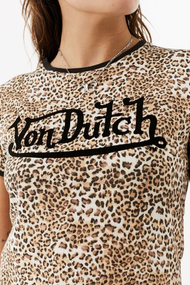Von Dutch Leopard Ringer T-Shirt #1