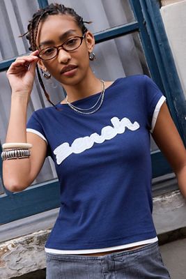 Bench UO Exclusive Marineblaues Rebelle Kurzarm-T-Shirt