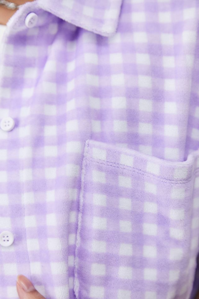 NEW girl ORDER Chemise en Tissu Éponge Vichy Lilas #2