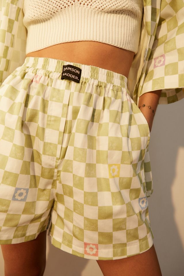 Damson Madder Green Checkerbard Shorts #1