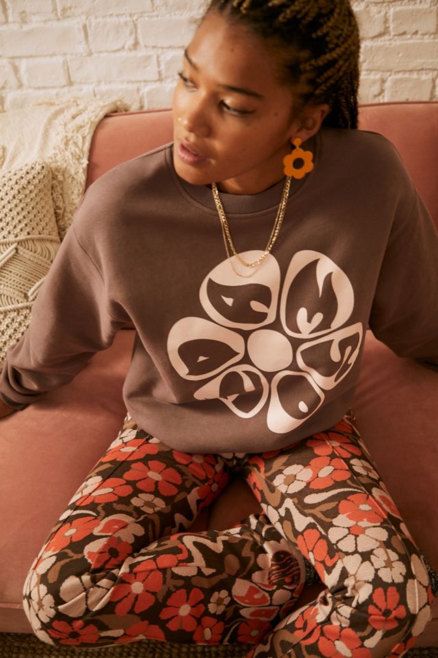 Damson Madder – Sweatshirt in Braun mit Blumenprint #1