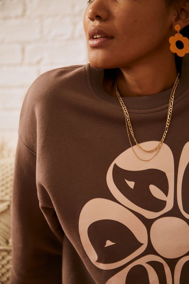 Damson Madder – Sweatshirt in Braun mit Blumenprint #3