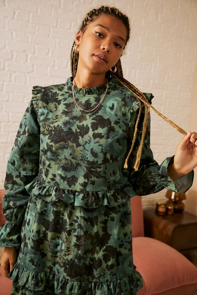 Damson Madder Verde Kulsha Floreale Maxi Abito #1