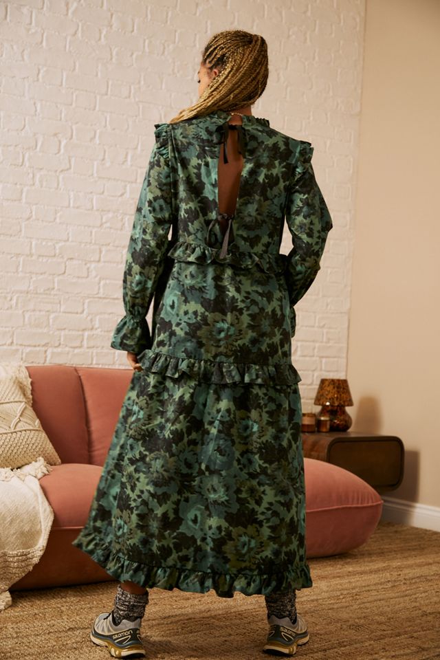 Damson Madder Verde Kulsha Floreale Maxi Abito #4