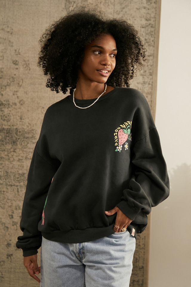 Damson Madder Black Flowers & Strawberry Sweatshirt