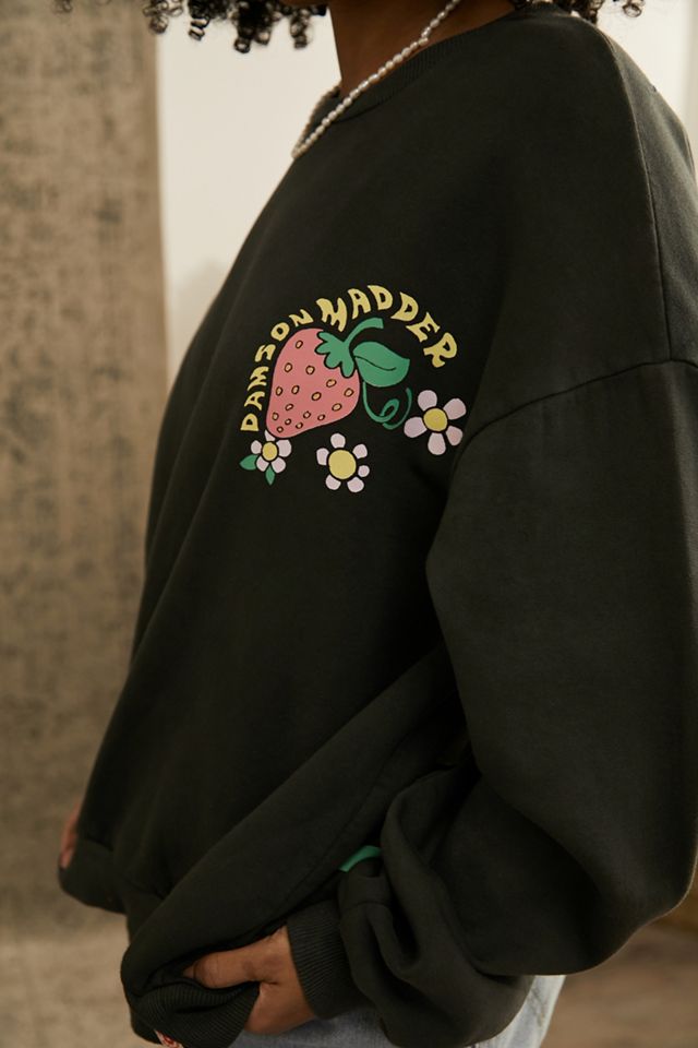 Damson Madder Black Flowers & Strawberry Sweatshirt #1
