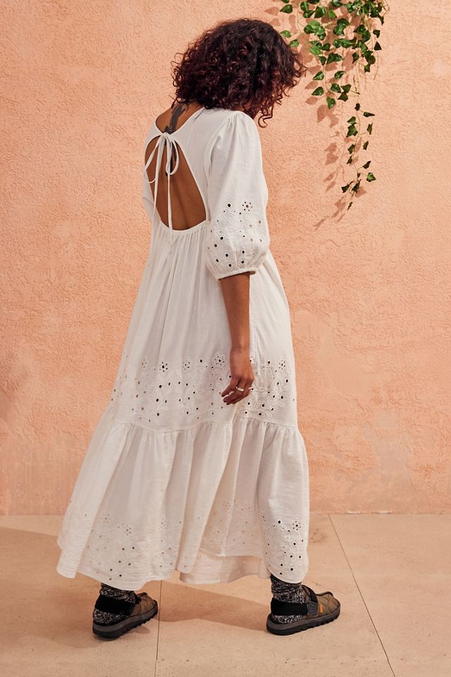 chinese dress ladies Damson Madder Campbell Midi Dress in White  The Hambledon