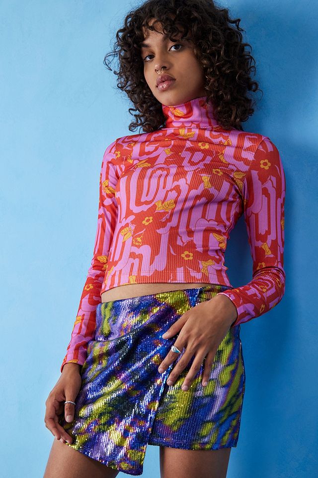 Damson Madder Marta Print Funnel Top | Urban Outfitters UK