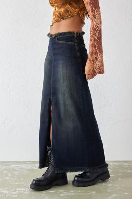 Basic Pleasure Mode Nelly Denim Midi Skirt