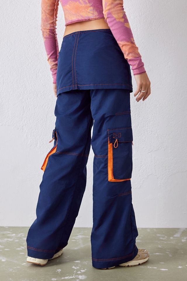 Basic Pleasure Mode Navy & Orange Cargo Pants #2