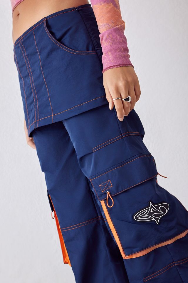 Basic Pleasure Mode Navy & Orange Cargo Pants #3