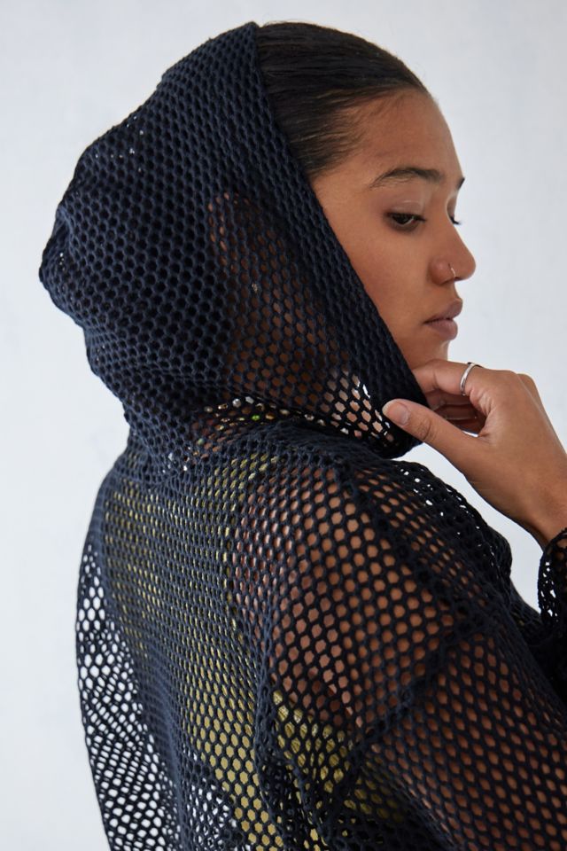 Fishnet shop cropped hoodie