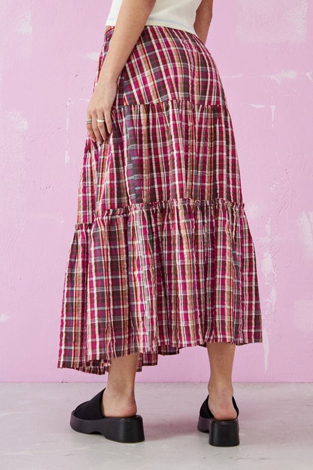 Damson Madder Thea Linen Check Prairie Midi Skirt #2