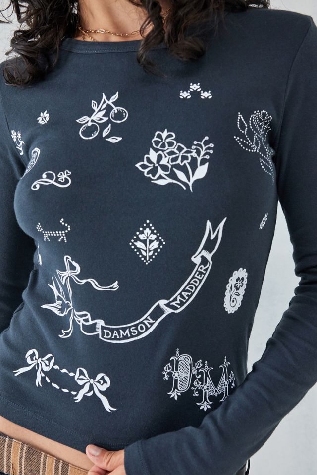 Damson Madder UO Exclusive Sweet Symbols Long Sleeve T-Shirt #1