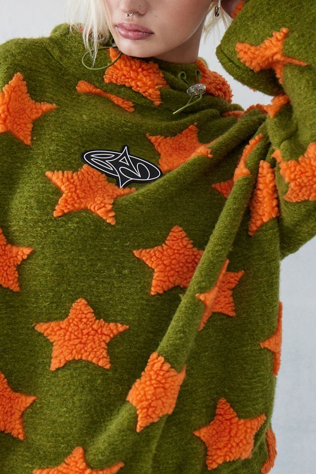 Basic Pleasure Mode Moss & Orange Star Borg Hoodie  #1