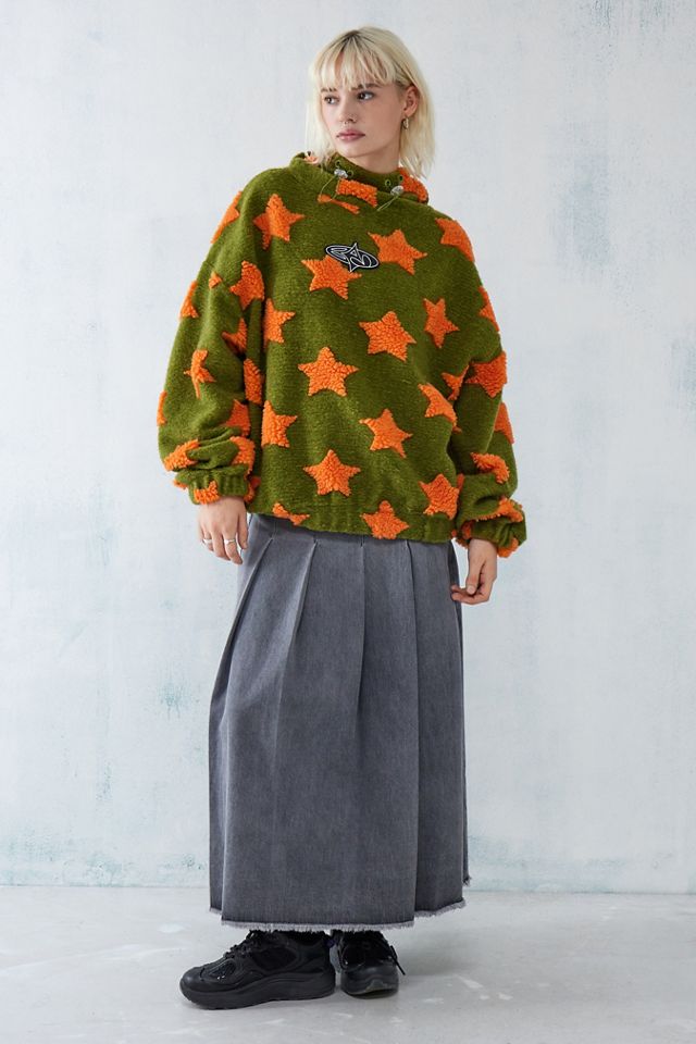 Basic Pleasure Mode Moss & Orange Star Borg Hoodie  #2