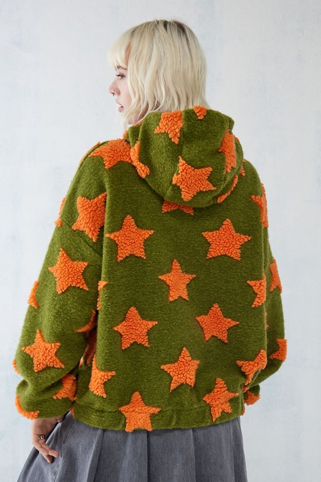 Basic Pleasure Mode Moss & Orange Star Borg Hoodie  #3