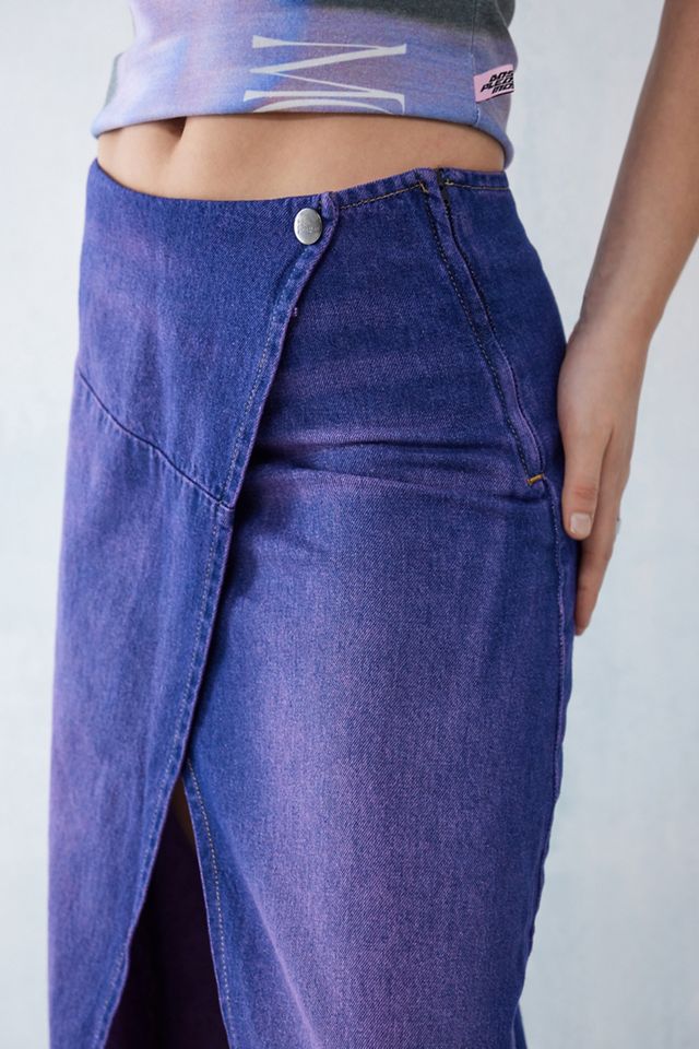 Modo de placer básico Purple Acid Wash Wrap Maxi Falda #2