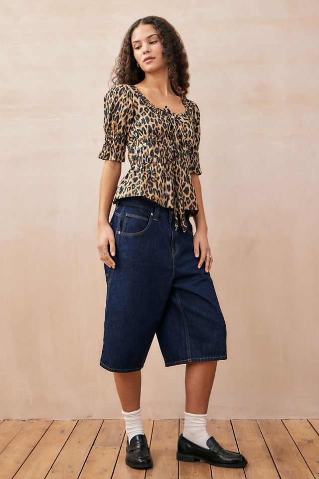 Damson Madder Leopard Print Bianca Ruffle Blouse  #1