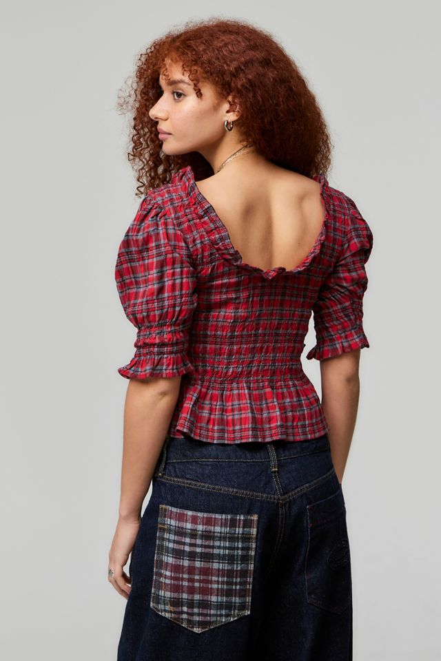Damson Madder Meghan Red Check Blouse #3