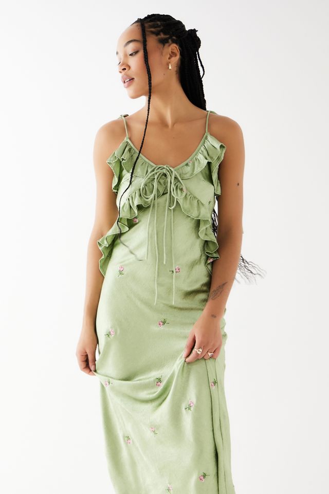 Damson Madder Oceanus Embroidered Maxi Dress | Urban Outfitters UK