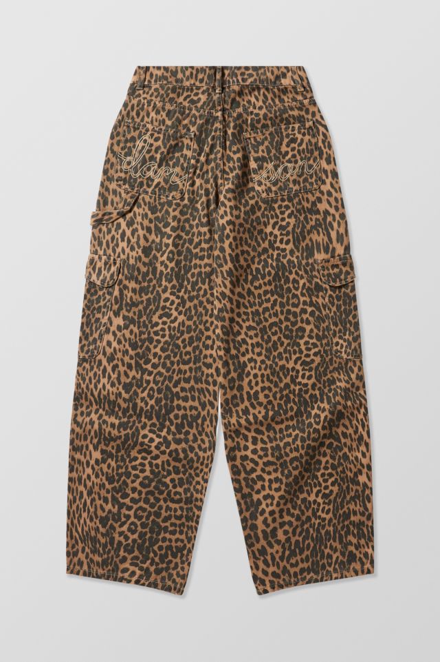 Damson Madder Leopard Print Cargo Jeans | Urban Outfitters UK