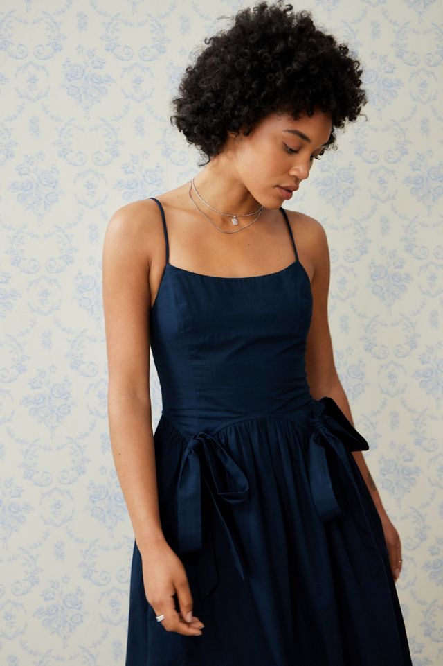 Damson Madder Penelope Navy Midi Dress | Urban Outfitters UK