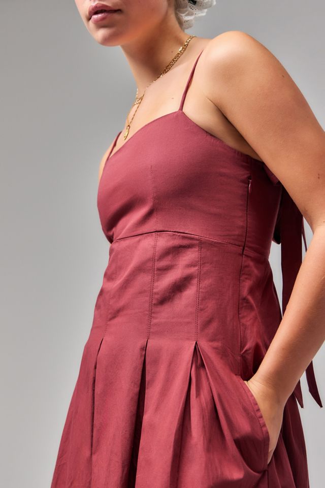 burgundy bandage midi dress Aliava