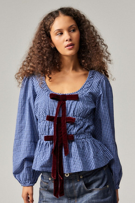 madder madder マダマダ　writing blouse leilani blouse - off white and red spot – Damson Madder