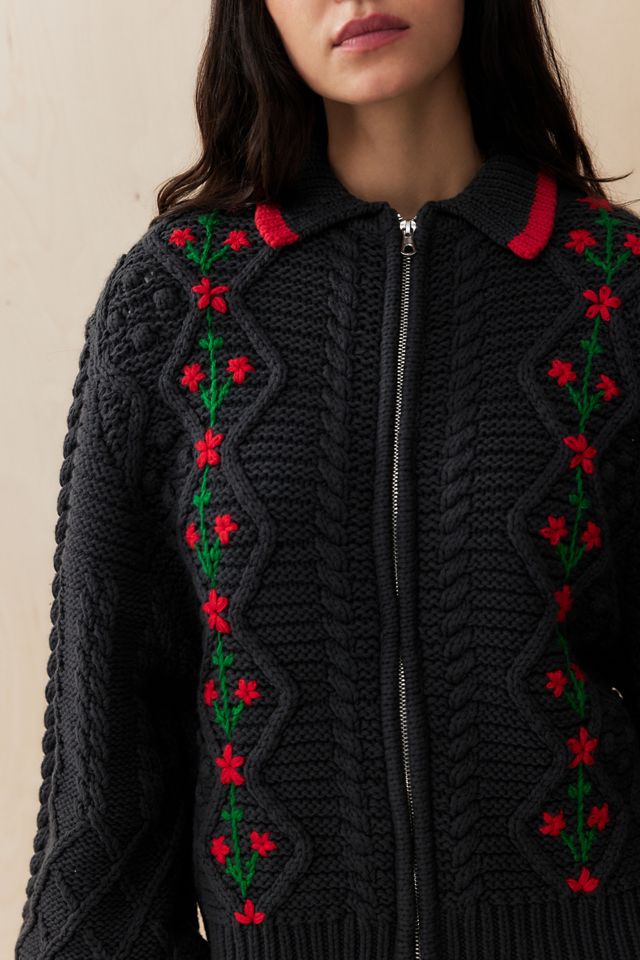 Damson Madder Grandpa Knit Cardigan #1