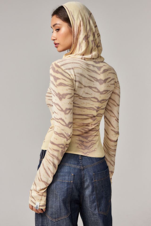Basic Pleasure Mode UO Exclusive Animal Print Hooded Top #1